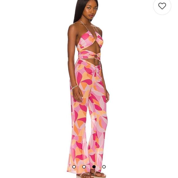Lovers and Friends Feelin Groovy Jumpsuit in Fuchsia Geo.Size M - Picture 2 of 16